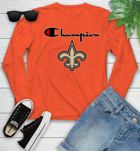 NFL Football New Orleans Saints Champion Shirt Youth Long Sleeve 2
