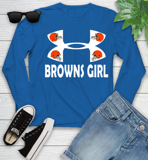 NFL Cleveland Browns Girl Under Armour Football Sports Youth Long Sleeve 10