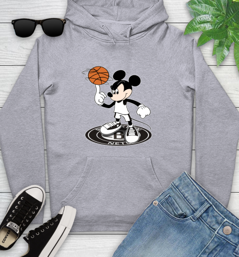 NBA Basketball Brooklyn Nets Cheerful Mickey Disney Shirt Youth Hoodie 6
