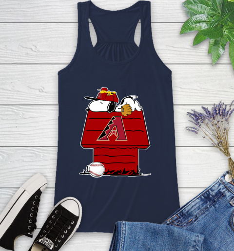 MLB Arizona Diamondbacks Snoopy Woodstock The Peanuts Movie Baseball T Shirt Racerback Tank 10