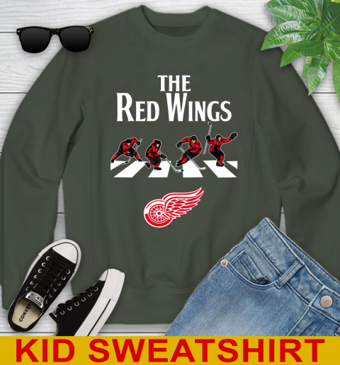 NHL Hockey Detroit Red Wings The Beatles Rock Band Shirt Youth Sweatshirt 8