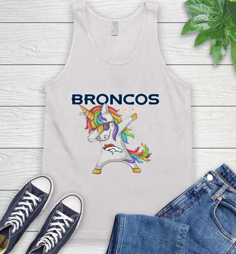 Denver Broncos NFL Football Funny Unicorn Dabbing Sports Tank Top