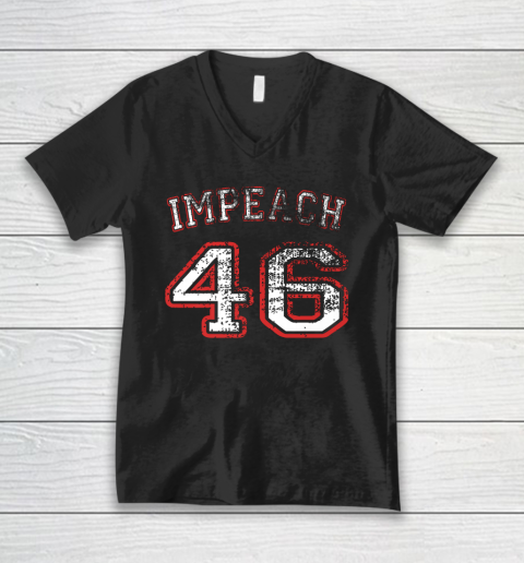 Impeach 46 Anti Biden Not My President V-Neck T-Shirt