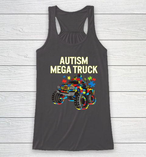 Autism Mega Truck Shirt Monster Truck Autism Awareness Racerback Tank 6