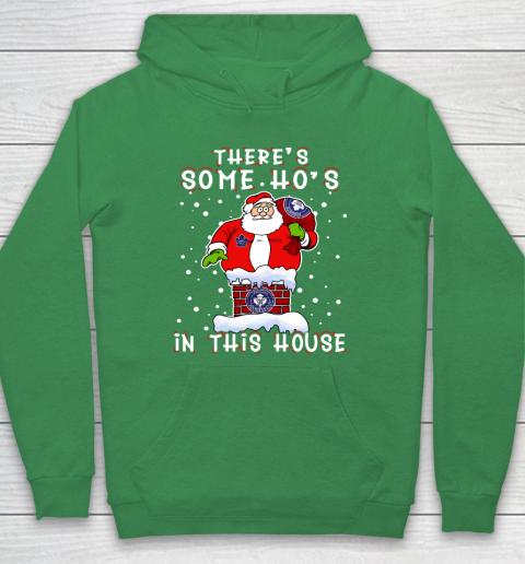 Toronto Maple Leafs Christmas There Is Some Hos In This House Santa Stuck In The Chimney NHL Hoodie 5