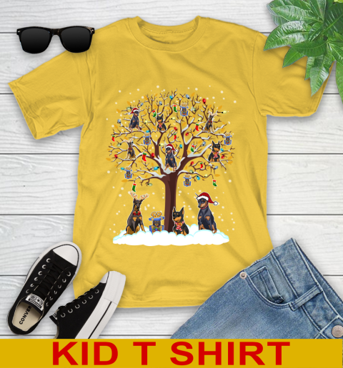 Doberman Pinscher dog pet lover light christmas tree shirt 105