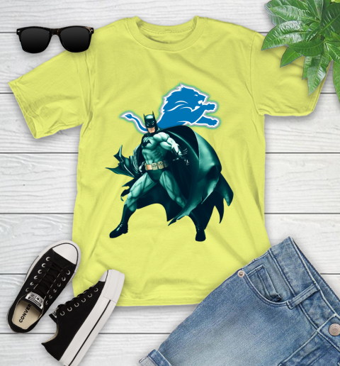 NFL Batman Football Sports Detroit Lions Youth T-Shirt 8