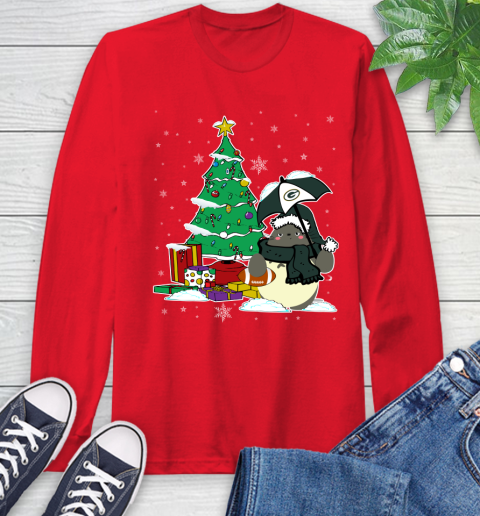 Green Bay Packers NFL Football Cute Tonari No Totoro Christmas Sports Long Sleeve T-Shirt 11