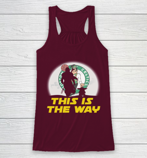 Boston Celtics NBA Basketball Star Wars Yoda And Mandalorian This Is The Way Racerback Tank 2