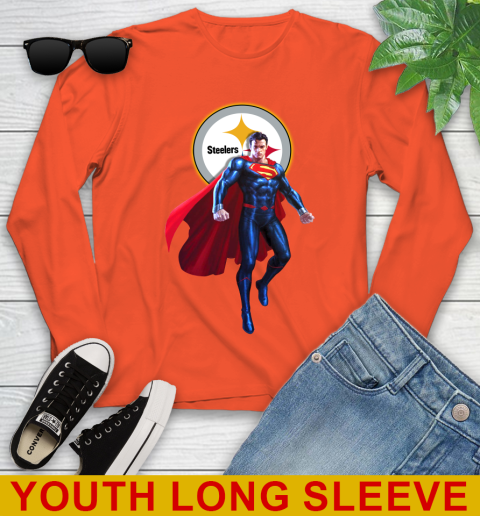 NFL Superman DC Sports Football Pittsburgh Steelers Youth Long Sleeve 4
