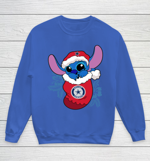 Dallas Cowboys Christmas Stitch In The Sock Funny Disney NFL Youth Sweatshirt 8