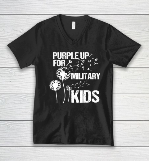 Purple Up for Military Kids  Month of the Military Child V-Neck T-Shirt