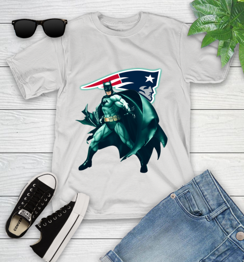 NFL Batman Football Sports New England Patriots Youth T-Shirt