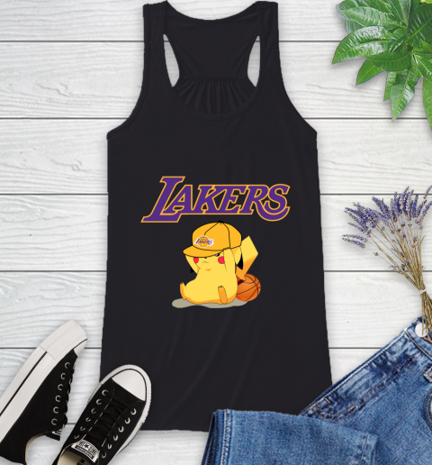 NBA Pikachu Basketball Sports Los Angeles Lakers Racerback Tank 2