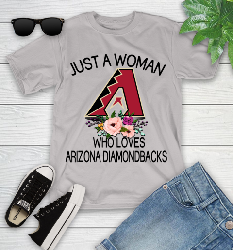 MLB Just A Woman Who Loves Arizona Diamondbacks Baseball Sports Youth T-Shirt 10