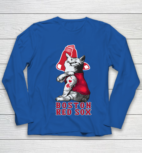 MLB Baseball My Cat Loves Boston Red Sox Youth Long Sleeve 7