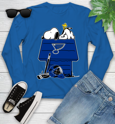 St.Louis Blues NHL Hockey Snoopy Woodstock The Peanuts Movie Youth Long Sleeve 9