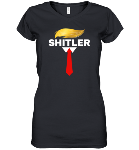 Anti Trump Donald Trump Necktie Shitler Premium Women's V-Neck T-Shirt