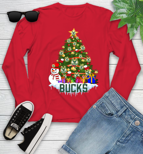 Milwaukee Bucks Merry Christmas NBA Basketball Sports Youth Long Sleeve 11