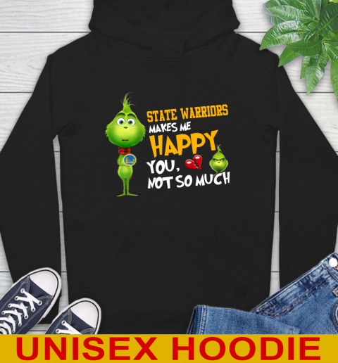 NBA Golden State Warriors Makes Me Happy You Not So Much Grinch Basketball Sports Hoodie