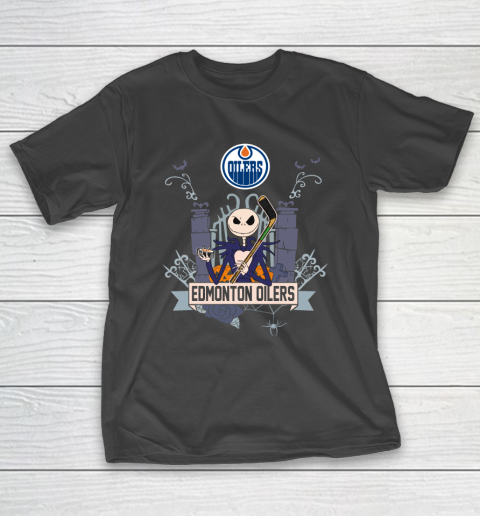 NHL Edmonton Oilers Hockey Jack Skellington Halloween T-Shirt