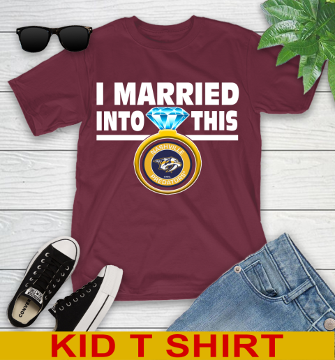 Nashville Predators NHL Hockey I Married Into This My Team Sports Youth T-Shirt - Image 6