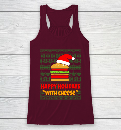 Happy Holidays With Cheese Christmas Ugly Racerback Tank 2