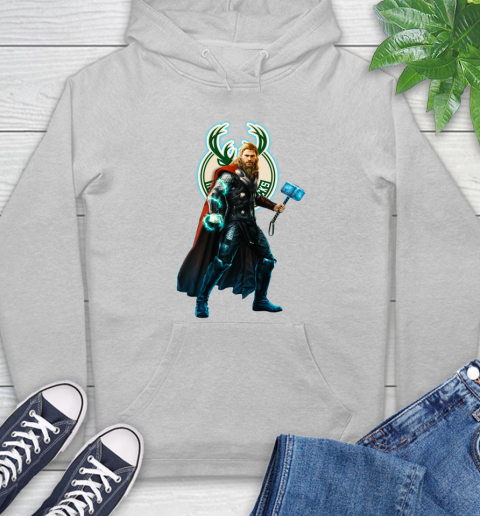 NBA Thor Avengers Endgame Basketball Milwaukee Bucks Hoodie 6