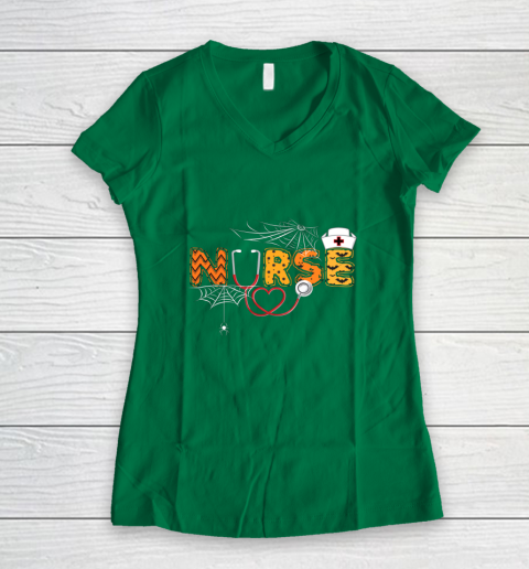Nurse Halloween Shirt Gift With Pumpkin Boo Spider Witch Hat T-Shirt
