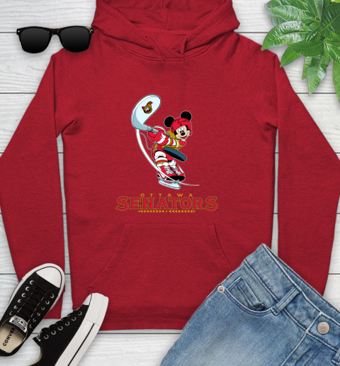 NHL Hockey Ottawa Senators Cheerful Mickey Mouse Shirt Youth Hoodie 10
