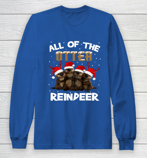 All Of Otter Reindeer Christmas Pajamas Tshirt Xmas Long Sleeve T-Shirt 6