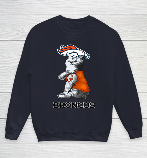 NFL Football My Cat Loves Denver Broncos Youth Sweatshirt 2