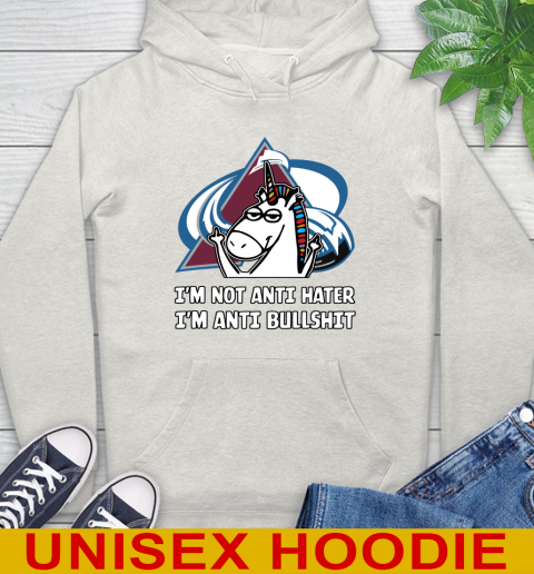 Colorado Avalanche NHL Hockey Unicorn I'm Not Anti Hater I'm Anti Bullshit Hoodie 12