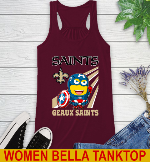 NFL Football New Orleans Saints Captain America Marvel Avengers Minion Shirt Racerback Tank 2