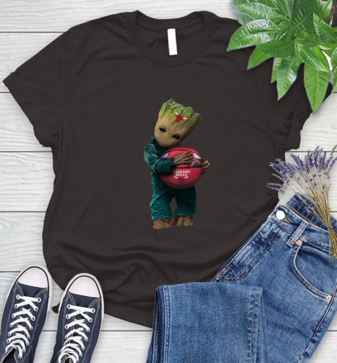 NBA Groot Guardians Of The Galaxy Basketball Sports Chicago Bulls Women's T-Shirt - Image 9