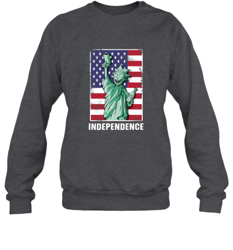 rnpr rick and morty statue of liberty independence day 4th of july shirts sweatshirt 35 front dark heather