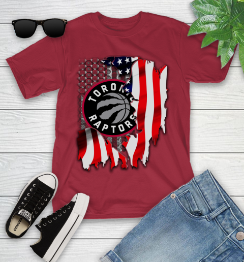 Toronto Raptors NBA Basketball American Flag Youth T-Shirt 14