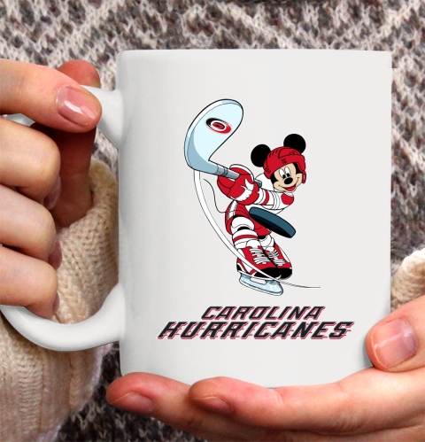 NHL Hockey Carolina Hurricanes Cheerful Mickey Mouse Shirt Ceramic Mug 15oz 2