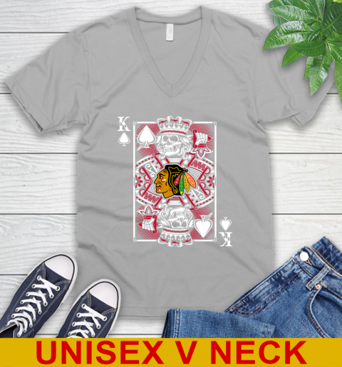 Chicago Blackhawks NHL Hockey The King Of Spades Death Cards Shirt V-Neck T-Shirt 4 Chicago Blackhawks NHL Hockey The King Of Spades Death Cards Shirt V-Neck T-Shirt - Image 4