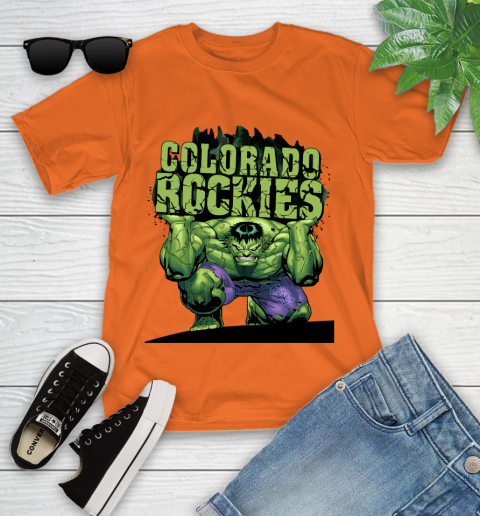 Colorado Rockies MLB Baseball Incredible Hulk Marvel Avengers Sports Youth T-Shirt 7