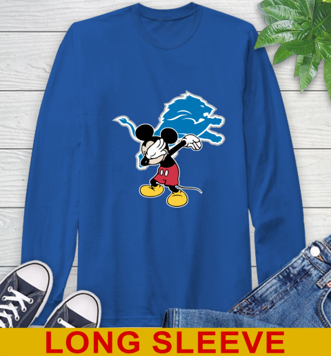 Detroit Lions NFL Football Dabbing Mickey Disney Sports Long Sleeve T-Shirt 9