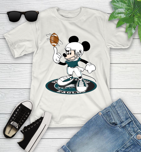 NFL Football Philadelphia Eagles Cheerful Mickey Disney Shirt Youth T-Shirt 2
