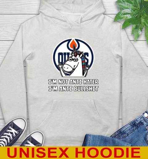 Edmonton Oilers NHL Hockey Unicorn I'm Not Anti Hater I'm Anti Bullshit Hoodie 12