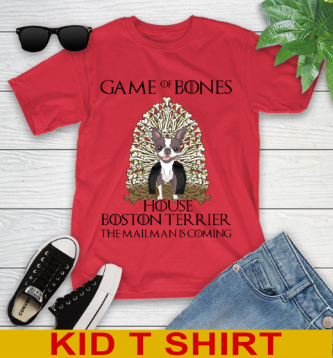 Game of bones house boston terrier dog the mailman is coming tshirt 93