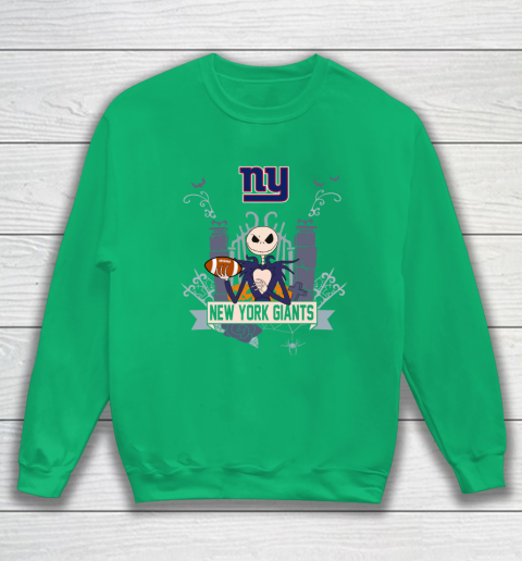 NFL New York Giants Football Jack Skellington Halloween Sweatshirt 5