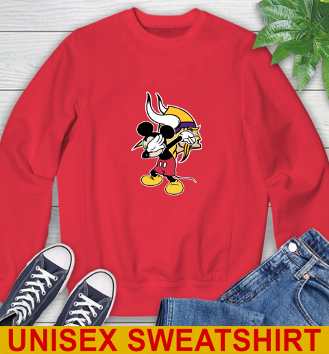 Minnesota Vikings NFL Football Dabbing Mickey Disney Sports Sweatshirt 10