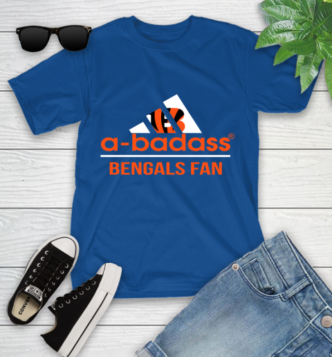 NFL A Badass Cincinnati Bengals Fan Adidas Football Sports 1 Youth T-Shirt 12
