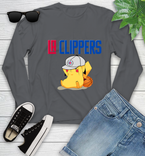 NBA Pikachu Basketball Sports Los Angeles Clippers Youth Long Sleeve 8
