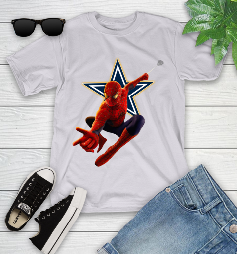 NFL Spider Man Avengers Endgame Football Dallas Cowboys Youth T-Shirt 4