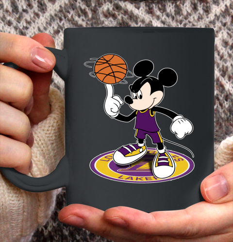 NBA Basketball Los Angeles Lakers Cheerful Mickey Disney Shirt Ceramic Mug 15oz